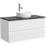 Тумба подвесная SANCOS Snob R, Bianco 995х445х500, под столешницу с отверстием под смеситель, цвет Black Sky, SNR100W