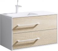 Тумба под раковину Aqwella 5 Stars Майами 90 Mai.01.09/L Дуб сонома Белая