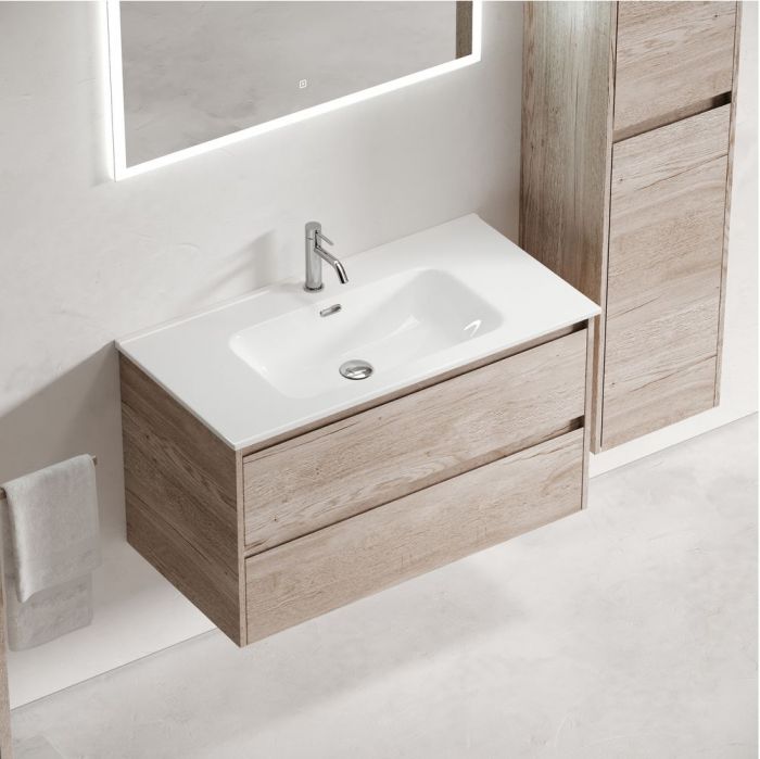 Тумба подвесная SANCOS под раковину Libra, дуб галифакс натуральный 890х450х500 мм, LB90EG