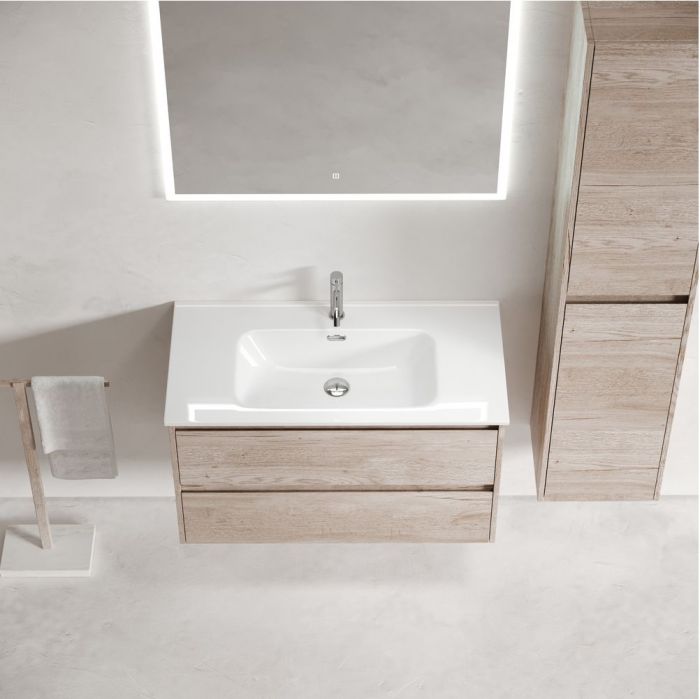 Тумба подвесная SANCOS под раковину Libra, дуб галифакс натуральный 890х450х500 мм, LB90EG