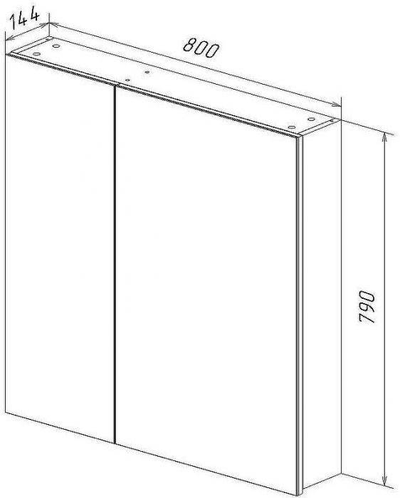 Зеркальный шкаф Lemark Universal 80 LM80ZS-U Белый глянец