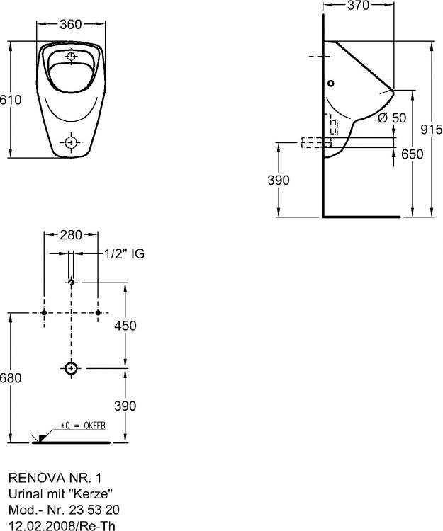 Писсуар Keramag Renova Nr.1, 235320000 Писсуар Keramag Renova Nr.1, 235320000