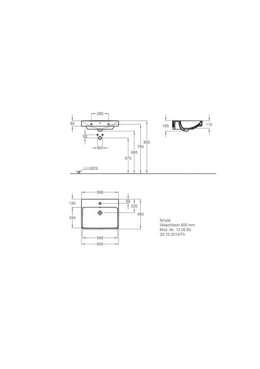 Раковина Keramag Smyle, 120560000