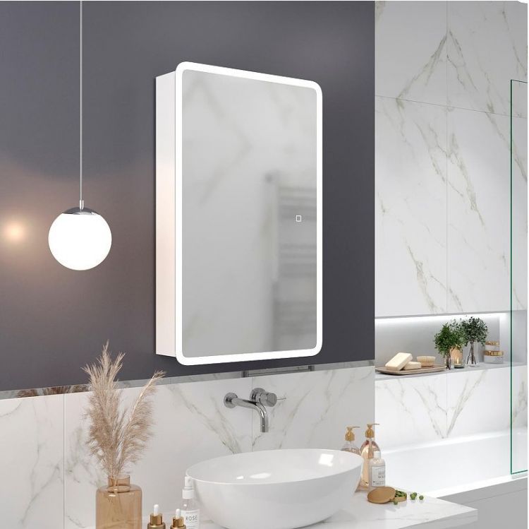 Зеркальный шкаф Mixline Сканди 50 553163 с подсветкой цвет Белый