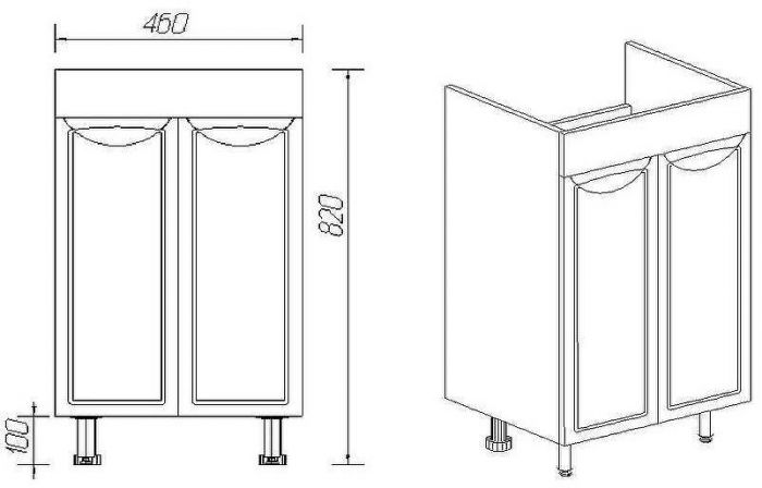 Тумба под раковину VIANT Лима 50 VLIM50CO-T2ST Белая
