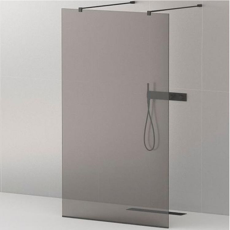 Душевая перегородка Cezares Liberta 120 LIBERTA-L-2-120-120-GR-NERO профиль Черный матовый стекло серое