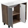 Тумба с раковиной Brevita Lumus 90 L УТ000025489 Серая матовая Дуб Галифакс олово
