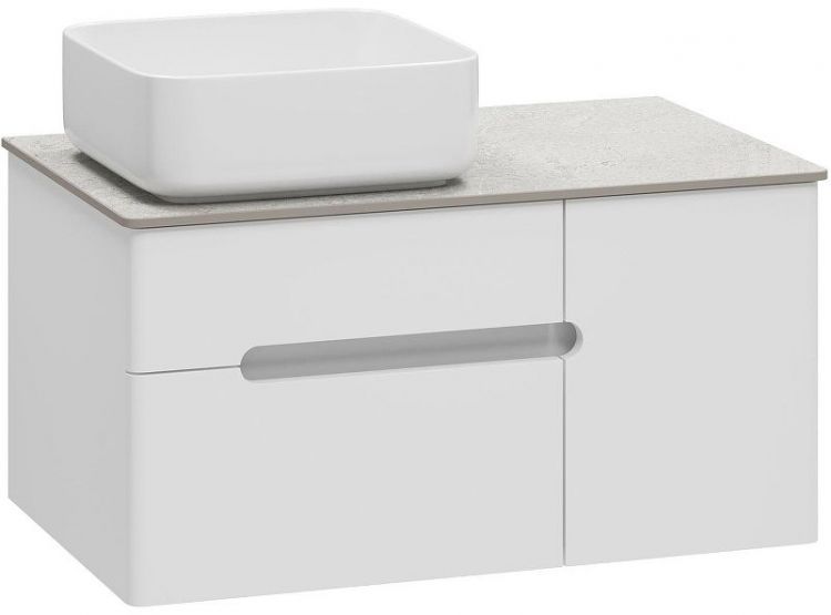 Тумба с раковиной Misty Роял 80 УТ000014961 подвесная Белая матовая