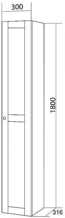 Шкаф пенал Бриклаер Хелена 30 4627125416392 подвесной Рамочный белый