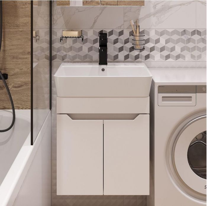 Тумба с раковиной DIWO Архангельск 50 подвесная цвет Белый