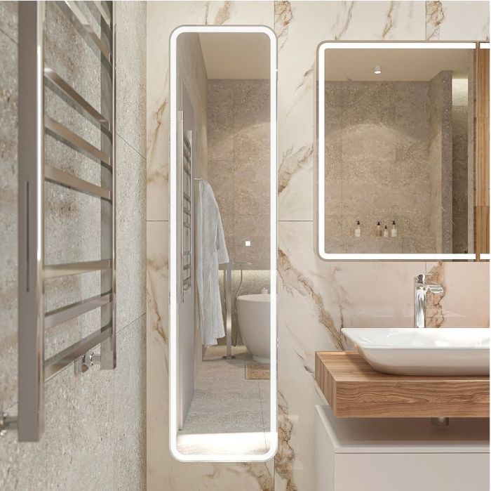 Шкаф пенал STWORKI Ольборг 40 МВК081 подвесной с подсветкой цвет Белый