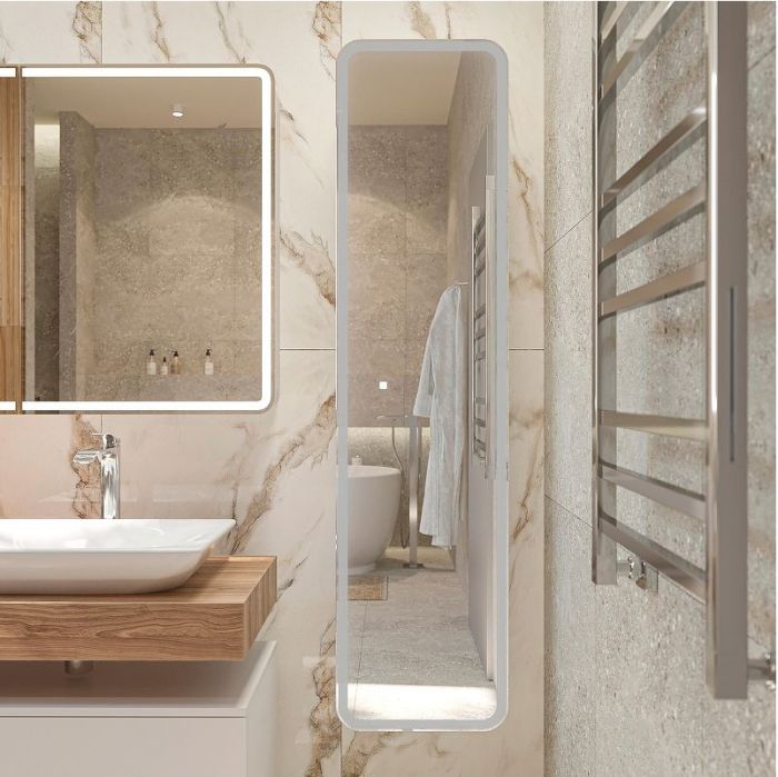 Шкаф пенал STWORKI Ольборг 40 МВК081 подвесной с подсветкой цвет Белый