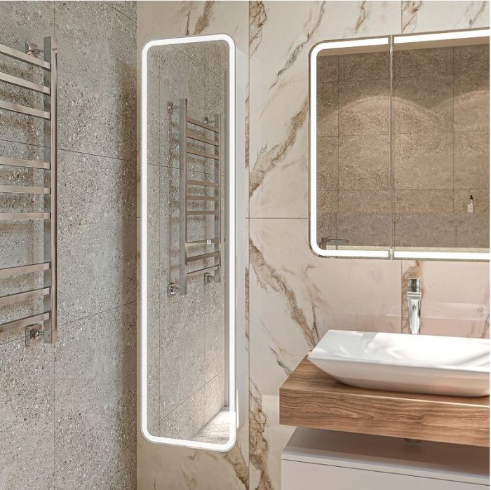 Шкаф пенал STWORKI Ольборг 40 МВК081 подвесной с подсветкой цвет Белый