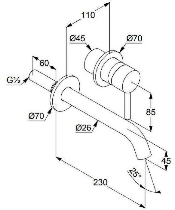 Смеситель для раковины Kludi Bozz 382453976 Черный матовый