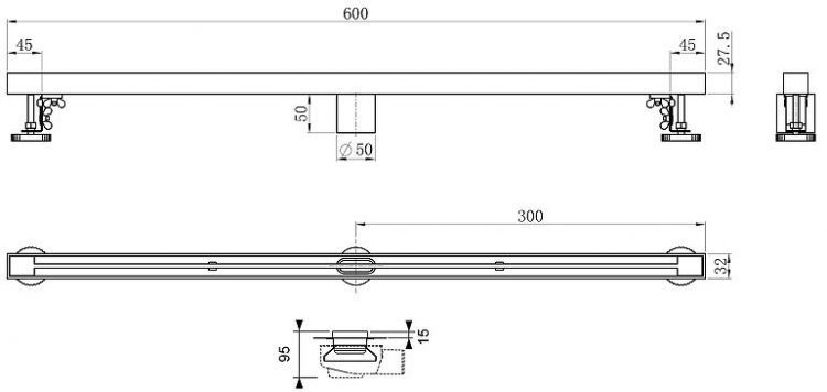 Душевой лоток Wonzon & Woghand 60 WW-65406T-BG с решеткой цвет Брашированное золото Душевой лоток Wonzon & Woghand 60 WW-65406T-BG с решеткой цвет Брашированное золото