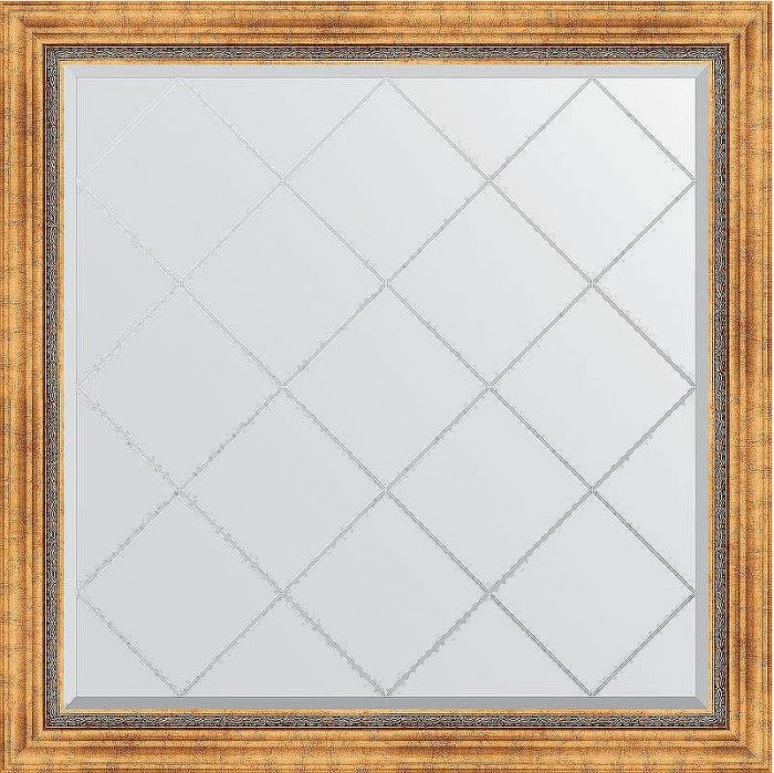 Зеркало Evoform Exclusive-G 106х106 BY 4447 с гравировкой в багетной раме - Римское золото 88