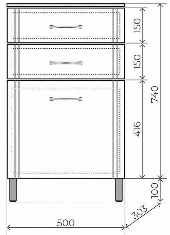 Комод Style Line Эко Стандарт ТН 50 ЛС-00002330 Белый глянцевый