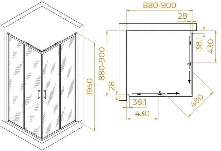 Душевой уголок RGW Passage PA-39 90x90 03083999-11 профиль Хром стекло прозрачное Душевой уголок RGW Passage PA-39 90x90 03083999-11 профиль Хром стекло прозрачное