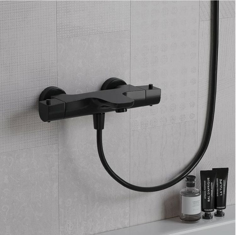 Смеситель для ванны Paini Nove 09YO111TH с термостатом Черный матовый