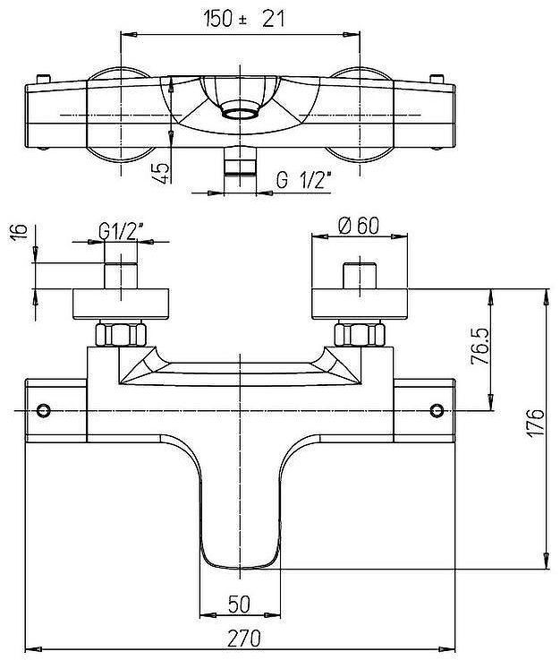 Смеситель для ванны Paini Nove 09YO111TH с термостатом Черный матовый