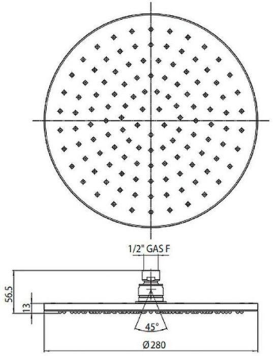 Верхний душ Bossini Cosmo I00596.073 Черный матовый