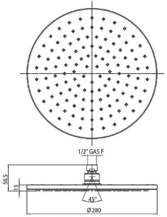 Верхний душ Bossini Cosmo I00596.073 Черный матовый Верхний душ Bossini Cosmo I00596.073 Черный матовый