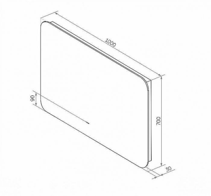 Зеркало Art&Max Ravenna AM-Rav-1000-700-DS-F с подсветкой с бесконтактным выключателем