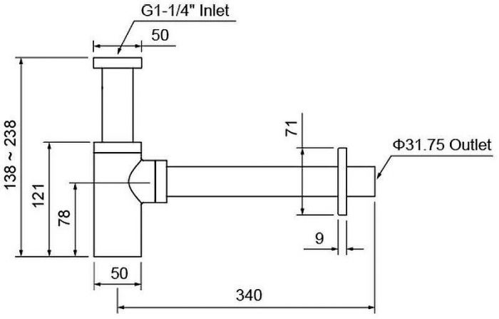 Сифон для раковины Aquatek AQ6012MB Черный матовый