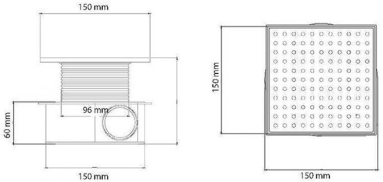 Душевой трап Boheme Smart Design 984-15-B с Черной решеткой