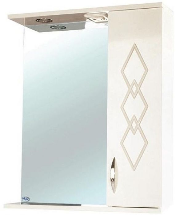 Зеркало со шкафом Bellezza Элеганс 50 R 4618606521070 с подсветкой Бежевое