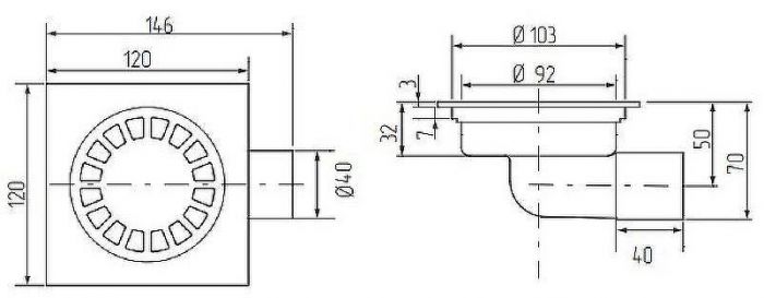 Душевой трап Migliore Ricambi 20207 с решеткой Бронза
