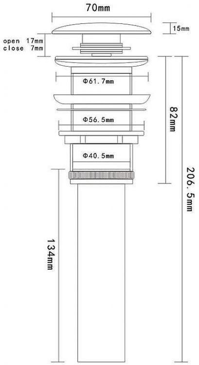 Донный клапан AQUAme AQM7001-1 click-clack Хром
