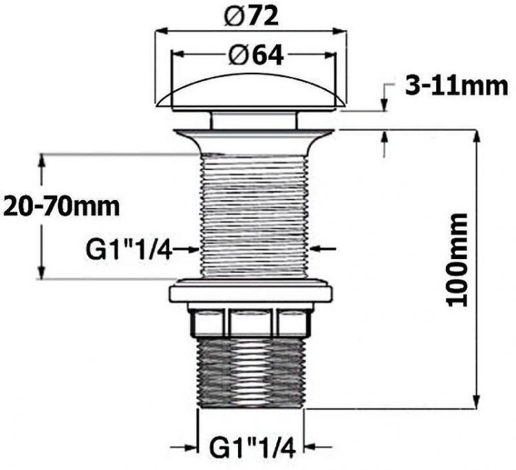 Донный клапан Allen Brau Fantasy 5.11001.31 click-clack Черный матовый