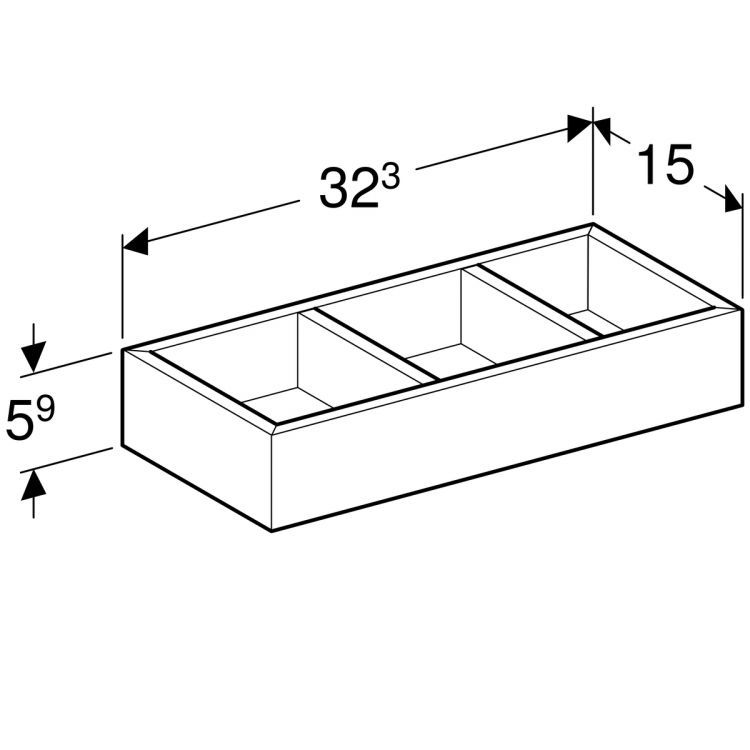 Разделительная перегородка Geberit Smyle Square для выдвижного ящика (вставка), H-образное разделение, 32.3х5.9 см, цвет темно-серый