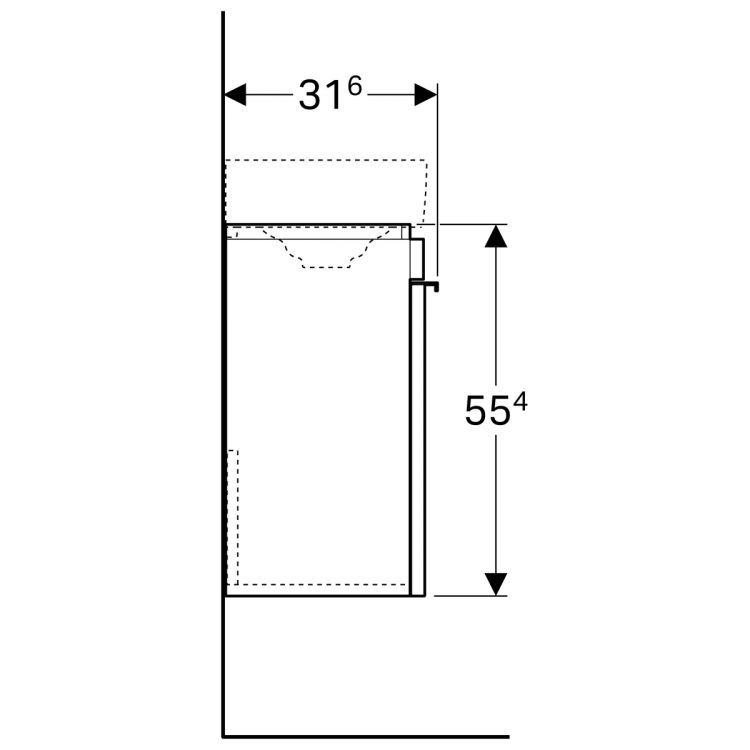 Тумба под раковину Geberit Citterio 440х557х316 мм, корпус: светлый дуб; фасад: стеклянная панель бежевого цвета Тумба под раковину Geberit Citterio 440х557х316 мм, корпус: светлый дуб; фасад: стеклянная панель бежевого цвета