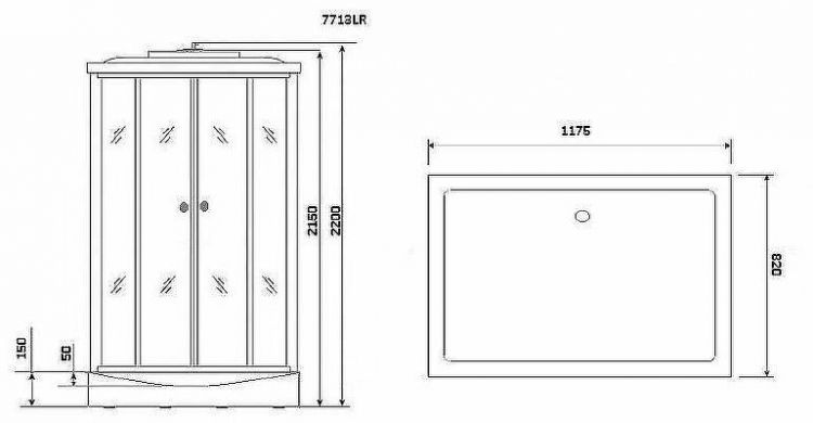 Душевая кабина Niagara Luxe NG-7713WL 120x82 L с гидромассажем