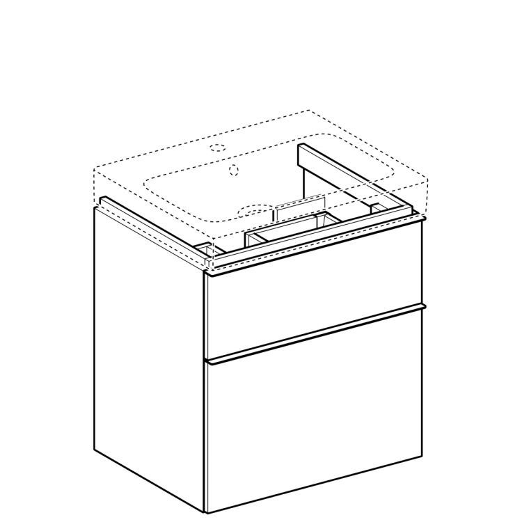 Тумба под раковину Geberit iCon, 60x48, светлый дуб [841362000]