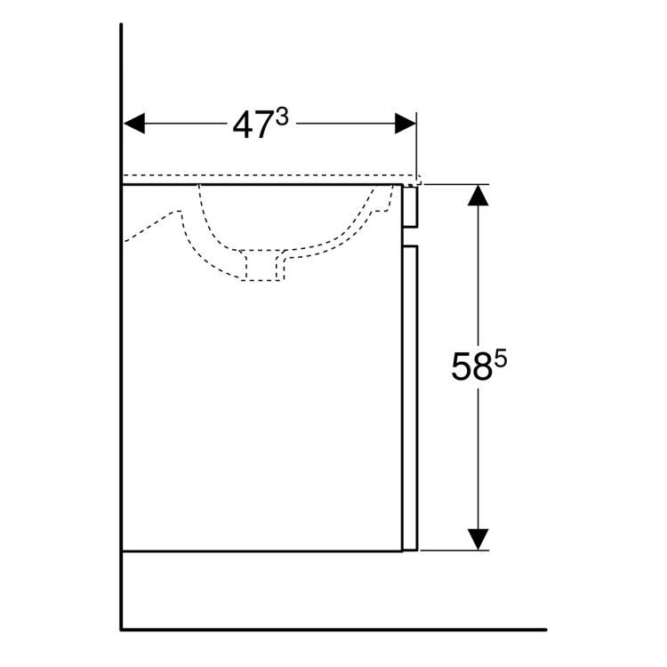 Тумба под раковину Geberit Renova Plan Slim,  78.8х58.5, 78.8х58.5 см, светлый вяз [869582000]