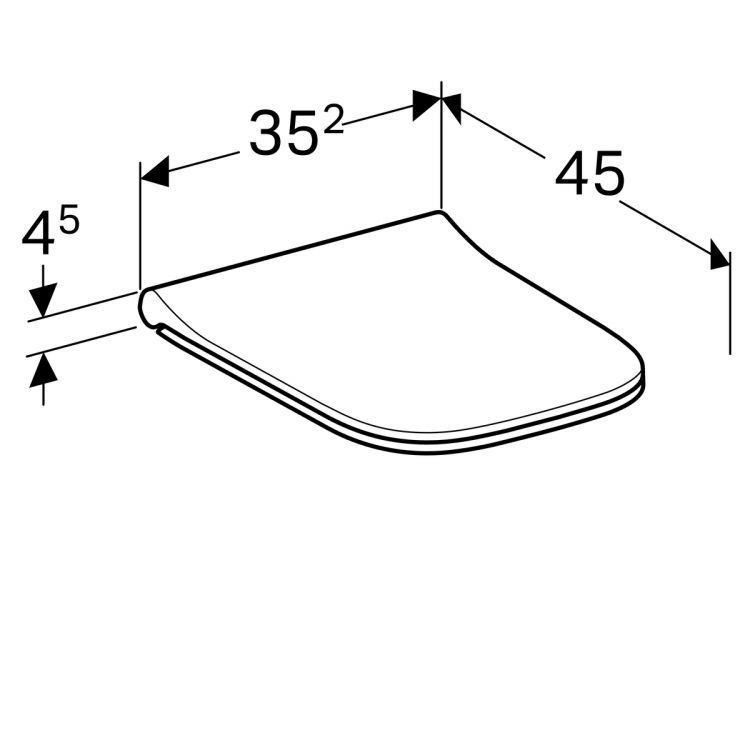 Сиденье для унитаза Geberit Smyle Square Slim, антибактериальное, с механизмом плавного закрывания SoftClose, с быстросъемным креплением QuickRelease [500.688.01.1]