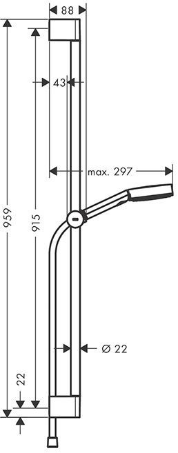 Hansgrohe Pulsify Душевая гарнитур, штанга 90см., с ручным душем и держателем, цвет: хром