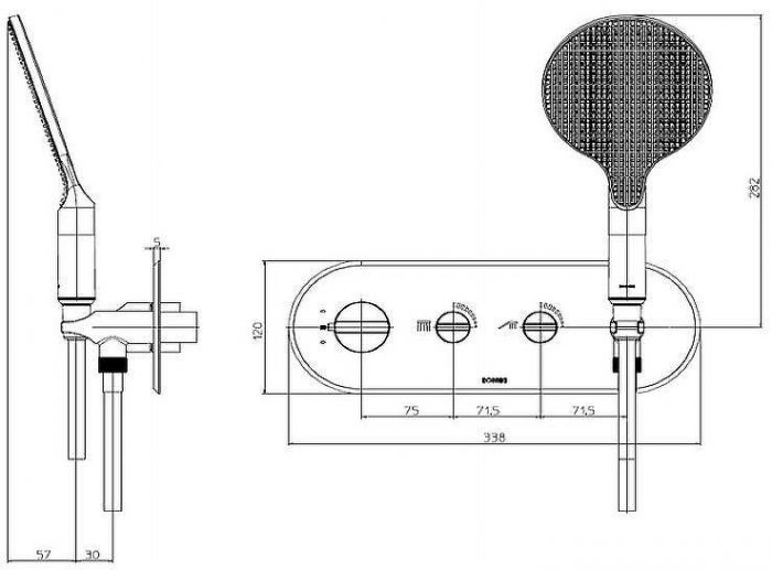 Смеситель для душа Bossini Apice Z00521.073 с термостатом Черный матовый