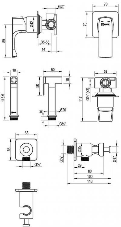 Гигиенический душ со смесителем Lemark Ursus LM7219BG цвет Золото брашированное Гигиенический душ со смесителем Lemark Ursus LM7219BG цвет Золото брашированное