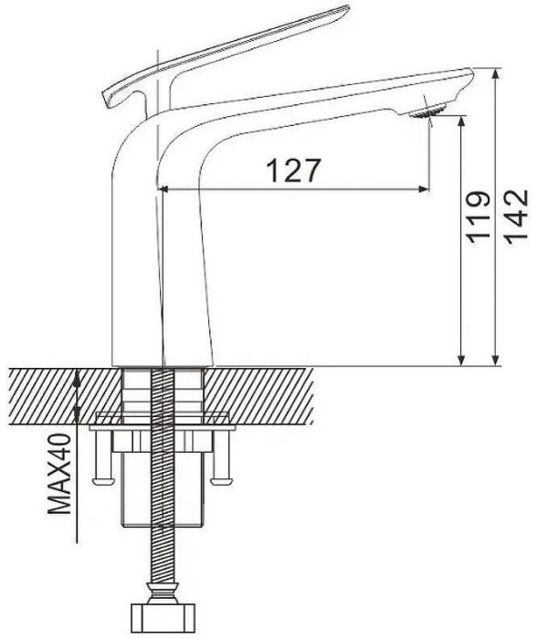Смеситель для раковины Rose R13F R1301F Белый Хром