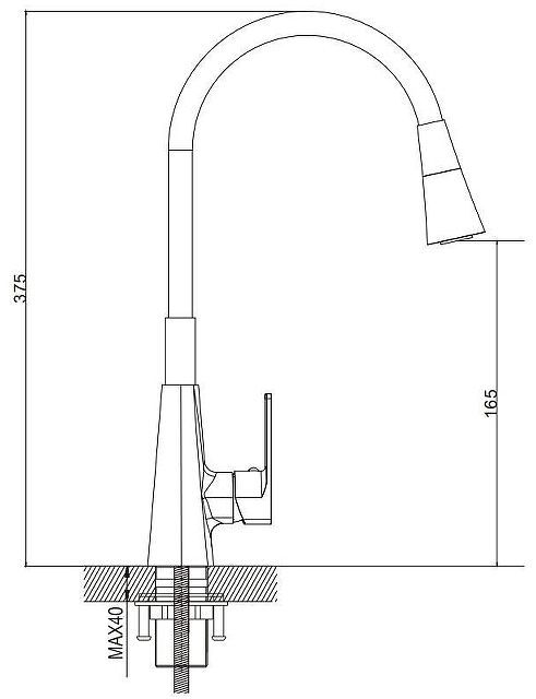 Смеситель для кухни Raffine F313-9 цвет Хром Серый