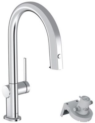 Hansgrohe Aqittura Смеситель для кухни, 1 отв., с вытяжным изливом 1jet и функцией фильтрации, цвет: хром