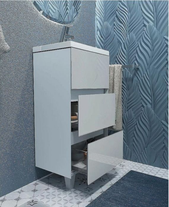 Тумба с раковиной Marka One Bumble 40H Ц0000001480 Белая