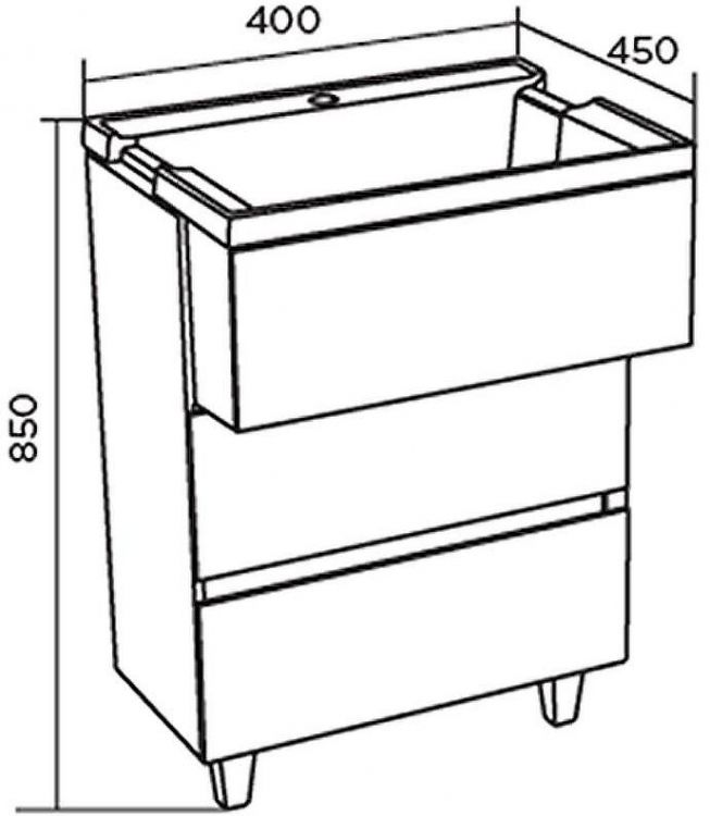 Тумба с раковиной Marka One Bumble 40H Ц0000001480 Белая