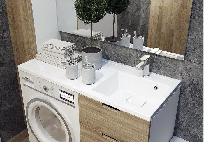 Раковина Paola Magenta 110 R с местом под стиральную машину Белая глянцевая