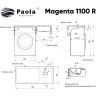 Раковина Paola Magenta 110 R с местом под стиральную машину Белая глянцевая Раковина Paola Magenta 110 R с местом под стиральную машину Белая глянцевая