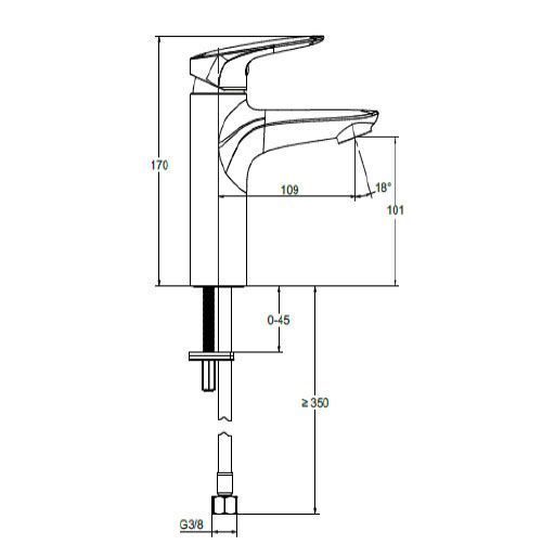 Смеситель для раковины Jacob Delafon Elite E32908-CP, хром Смеситель для раковины Jacob Delafon Elite E32908-CP, хром